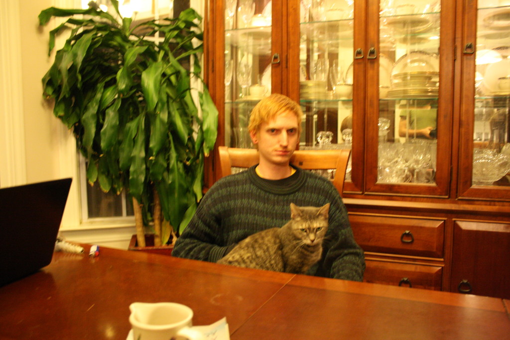 Tom From the UK and Faith the cat