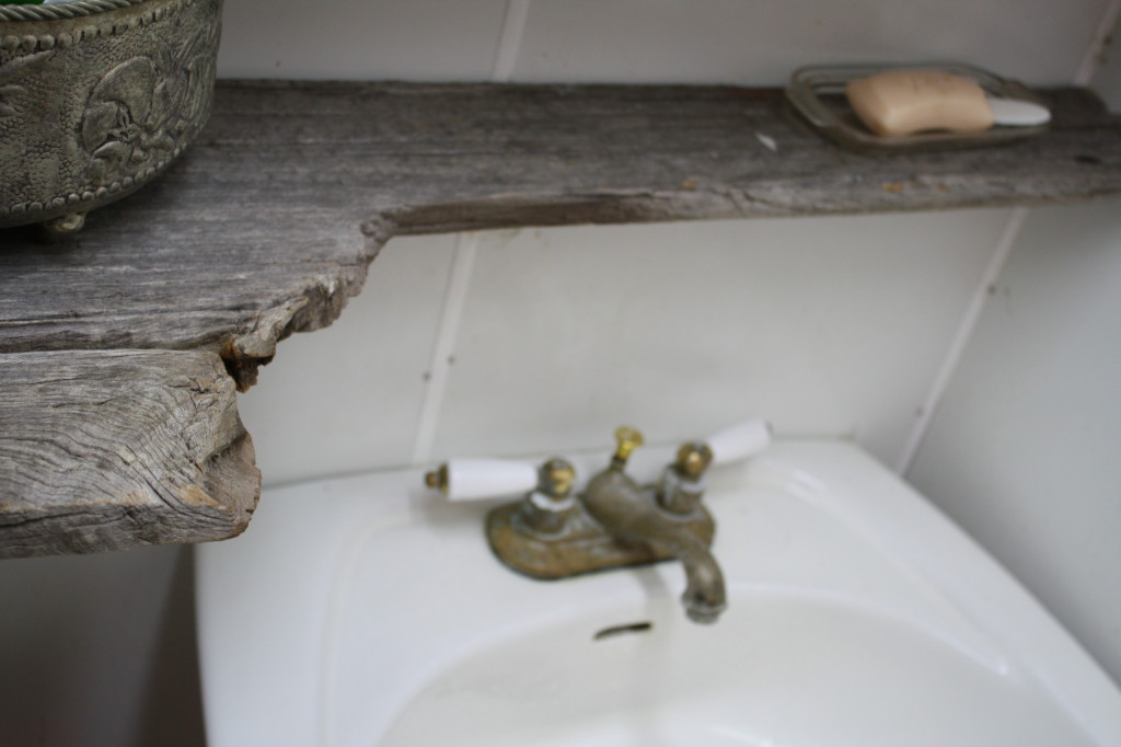 barnwood bathroom shelf