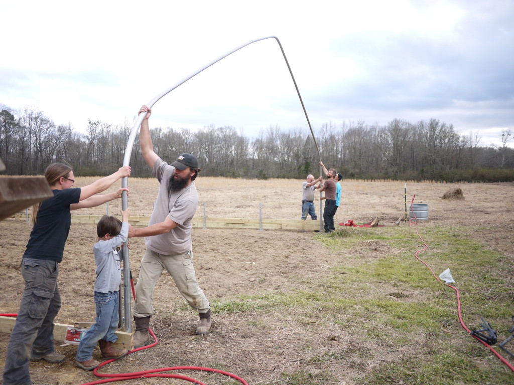 greenhouse rib raising at Iwo Jima