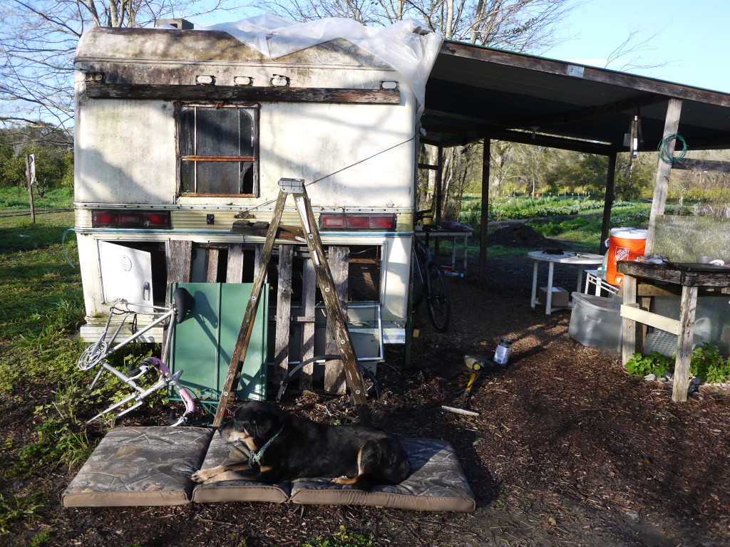 back of our trailer, pre-facelift