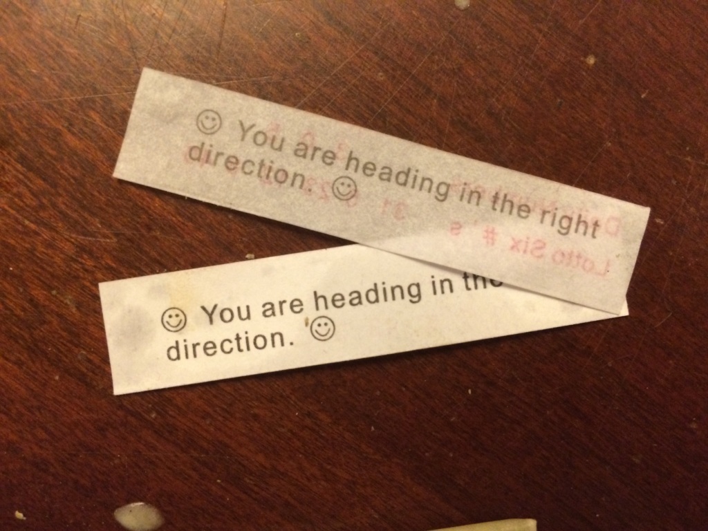 we got matching fortunes when we went out to eat at the local Noodle Bowl ... pretty fun on the heels of last year's Cookie Coincidence