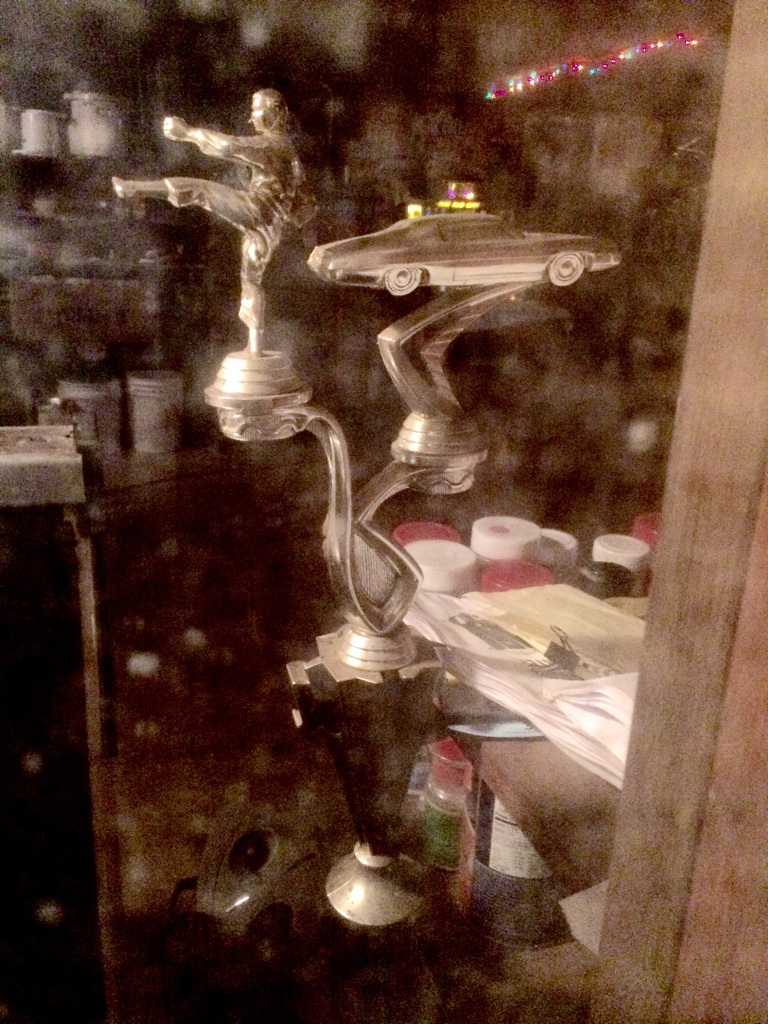 the mysterious trophy in the window at Dean's bar in Kingsbury. Karate racing?