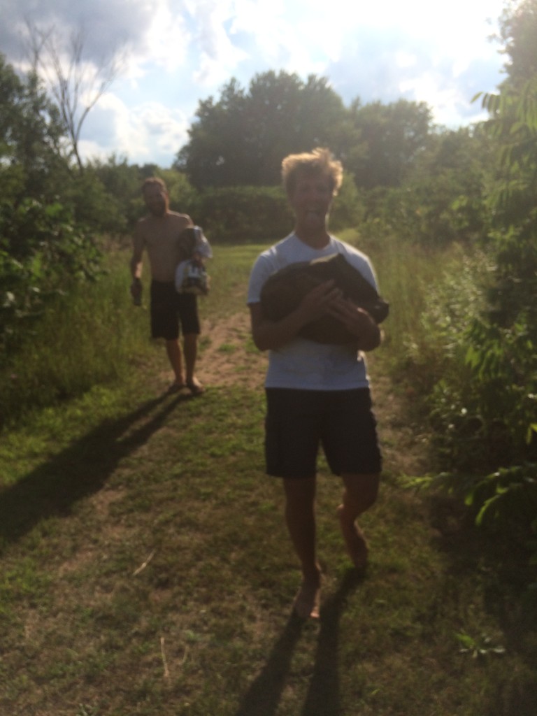 Alabama Spencer found a giant rock in the river, and decided to pull it out and haul it all the way back to the van.