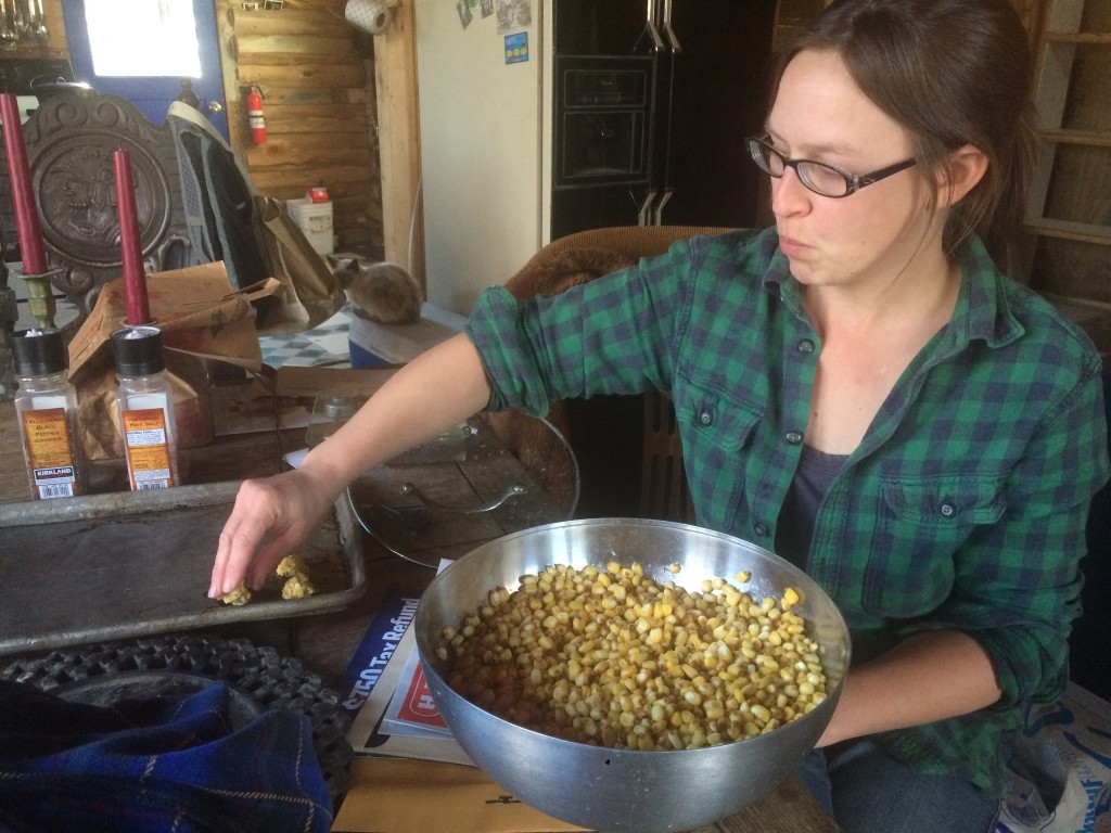 chewing up, spitting, lumping , and drying out some dried, rehyrdrated, limed Que Sehra corn ...