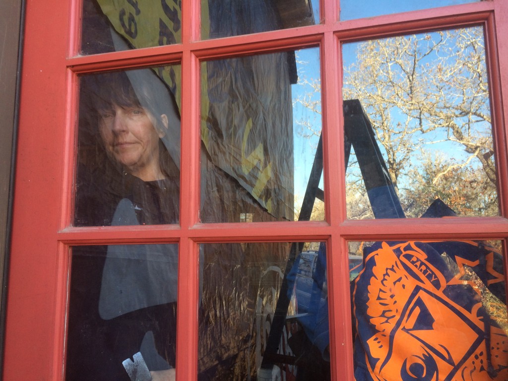 the Ward Sisters installing a new door