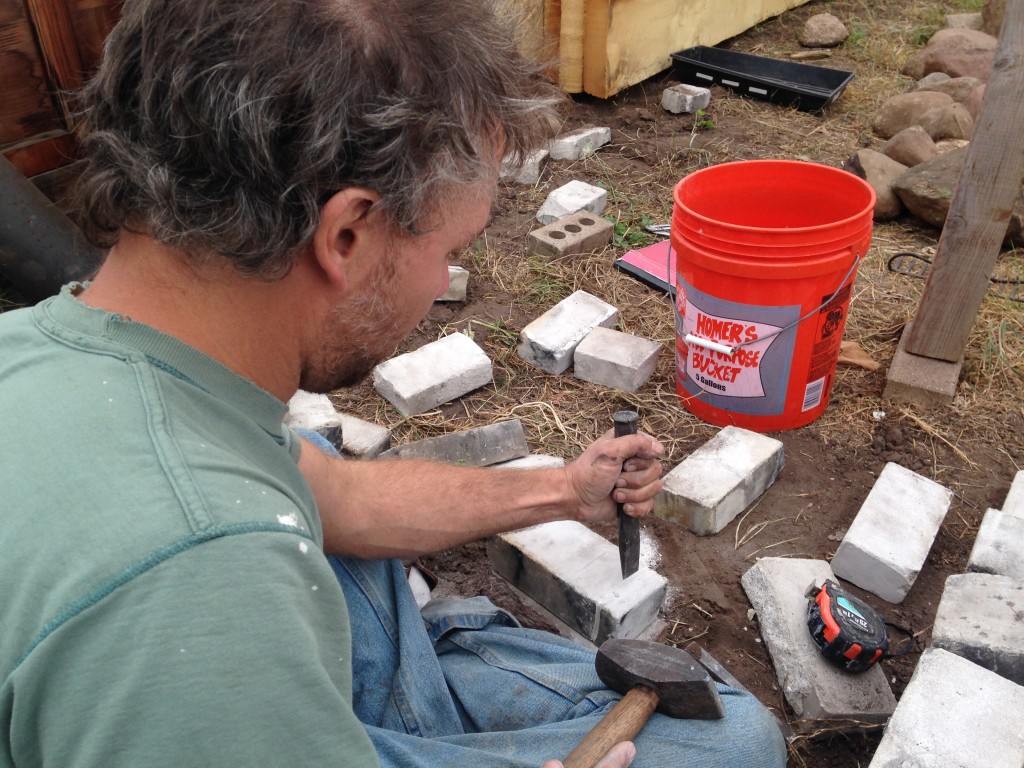 had to learn how to score and split bricks with a chisel to make some of the puzzle fit together 