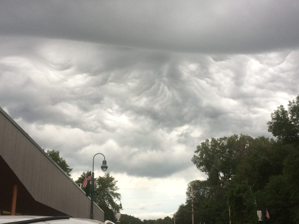 storm brewing over the Saint Croix Falls Farmers Market