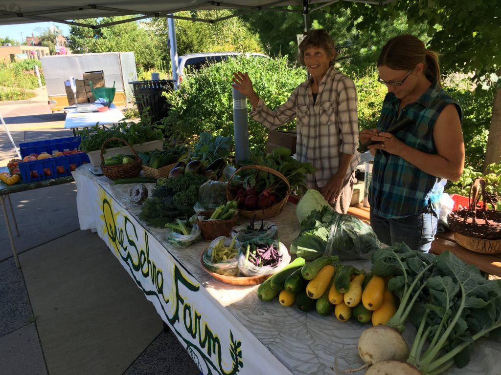 Neighbor Marcia helped out at the SCF Market this week since Gabe had to be in Mpls