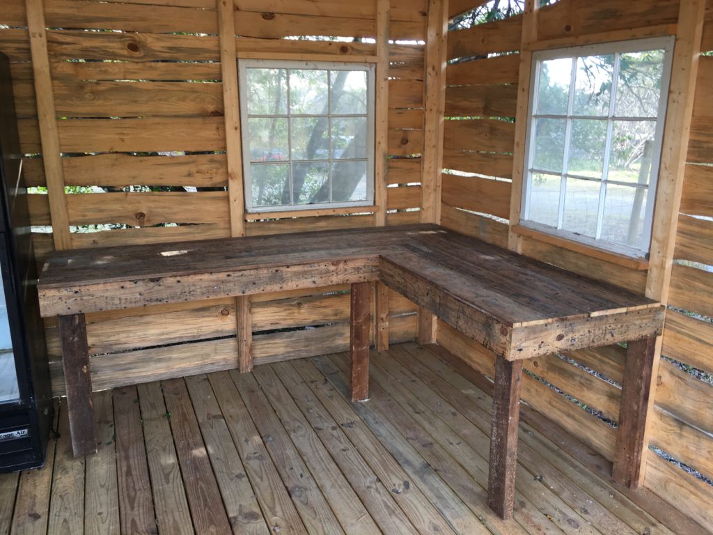 reclaimed lumber counter/table project