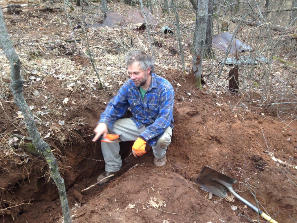 excavating the ruins ahead of the loggers