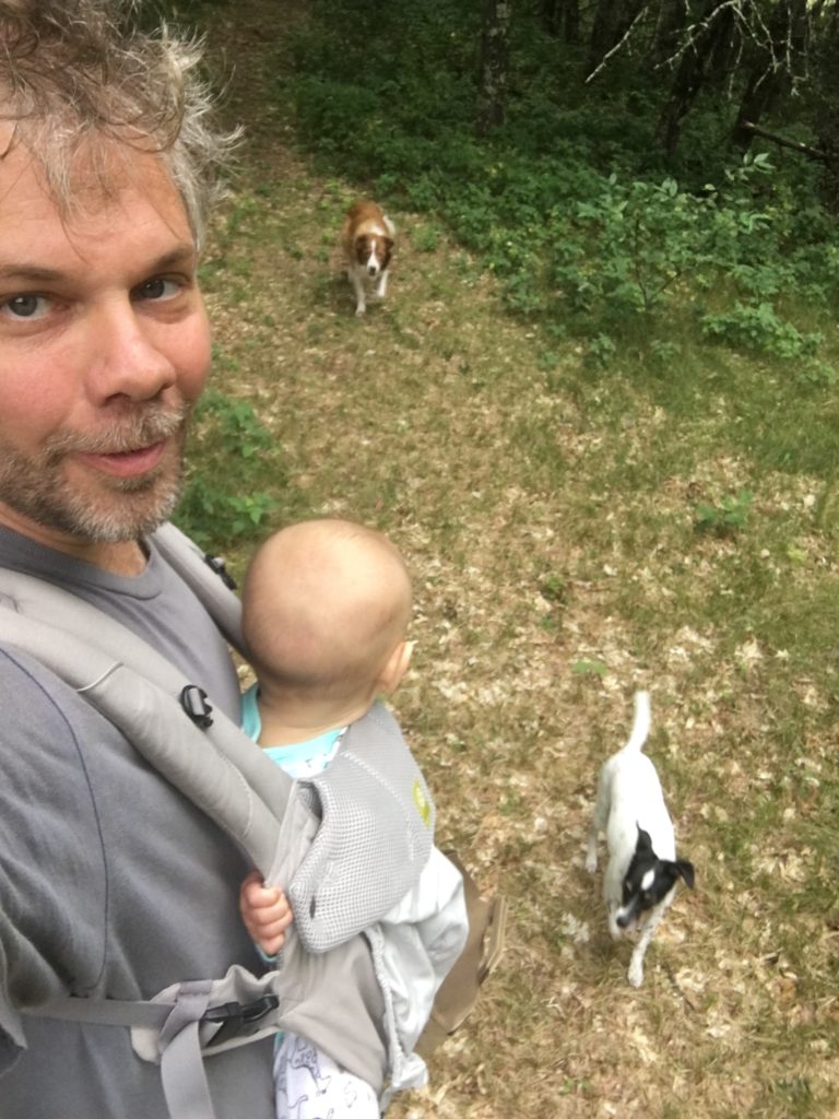 foraging for wild mushrooms to sell at the market with my sidekicks